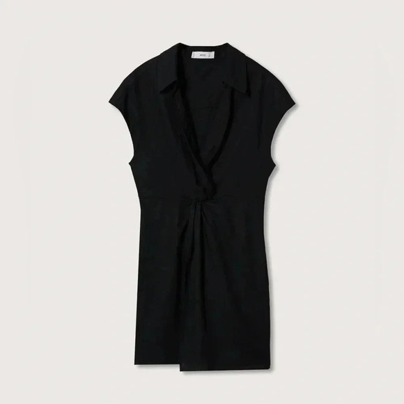 Mango Linen Blend Dress in Black NWT - Picture 9 of 11
